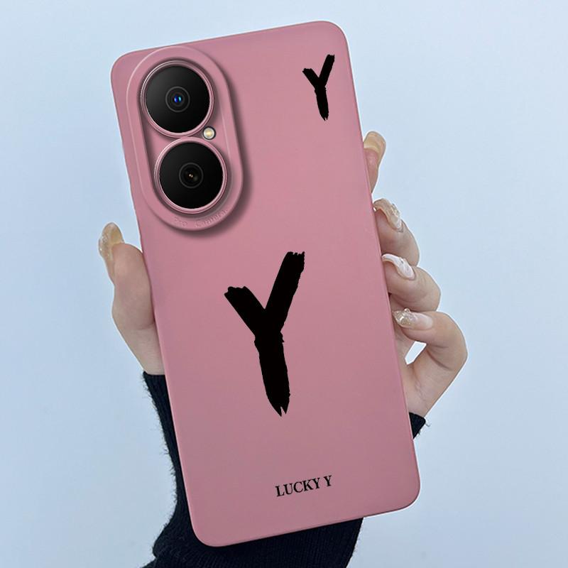 For Huawei Nova Y73 4G Lucky Initial Letter Phone Case For Huawei Nova Y73 NovaY73 4G Soft Silicone Back Cover Shockproof Bumper