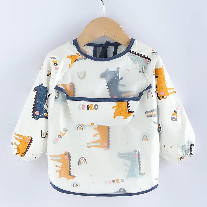 

Детские слюнявчики Водонепроницаемые Грязеотталкивающие Высота 80-100см Детская ткань для кормления Накидка для еды Фартуки с карманом Хлопок Теплая Зимняя ткань M