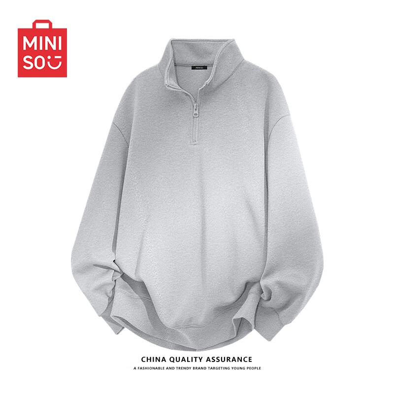 

MINISO Men s Half-Zip Stand Collar Sweatshirt 2XL