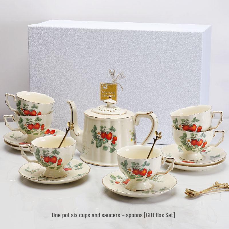French Retro Ceramic Coffee & Tea Set