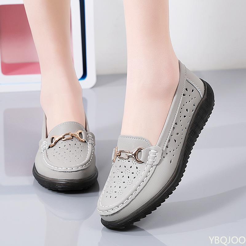 Fashionable Soft Sole Single Shoe New Summer Metal Design Women's Breathable and Non Slip Casual Women's Shoes Zapatos De Mujer