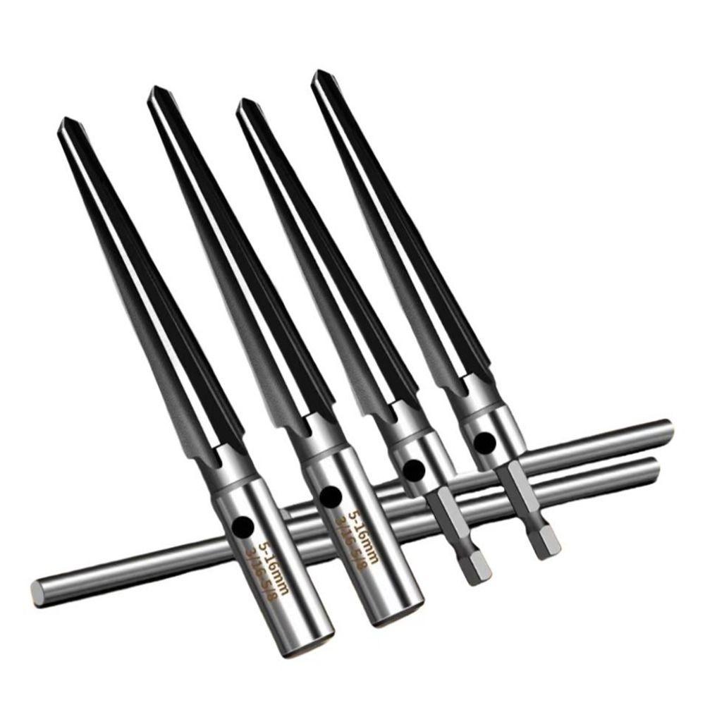 2Pcs/Set Carbon Steel Tapered Reamer Tool Hexagonal Shank 3-13mm 5-16mm Chamfer Taper Reamer Set Metal Round Shank Hole Opener
