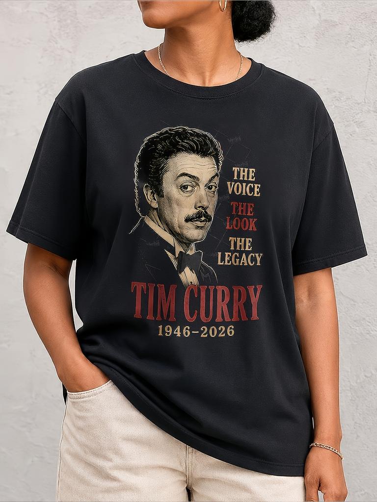 Men'S And Women'S Tim Curry The Voice The Look The Legacy Memorial Tribute Unisex 100% T-Shirt, Soft, All Season Casual Streetwear