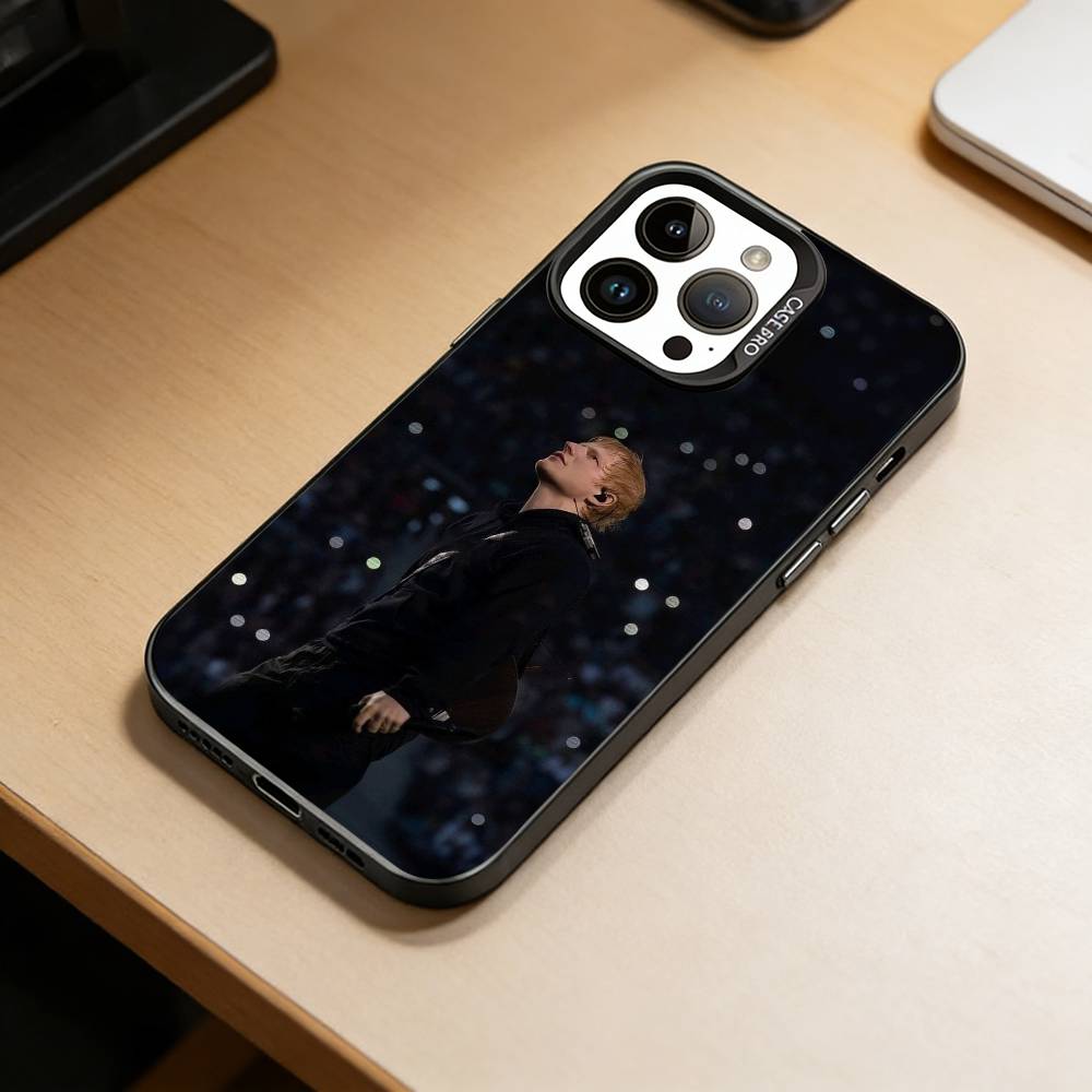 Männlicher Sänger-D-Ed Sheeran Handyhülle Für iPhone 17,16,15,14,13,12,11 Plus,Pro Max,XS,Bunte Silberne Handyhülle Funda Cover