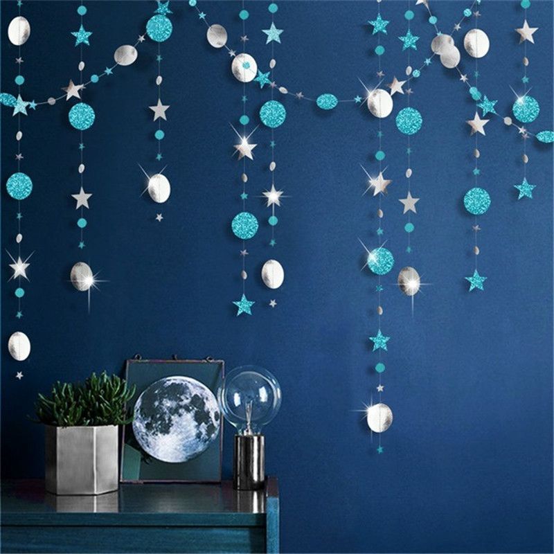 New Year Merry Christmas Garland 4M Decorations for Home Twinkle Star Paper ChristmasTree Ornaments