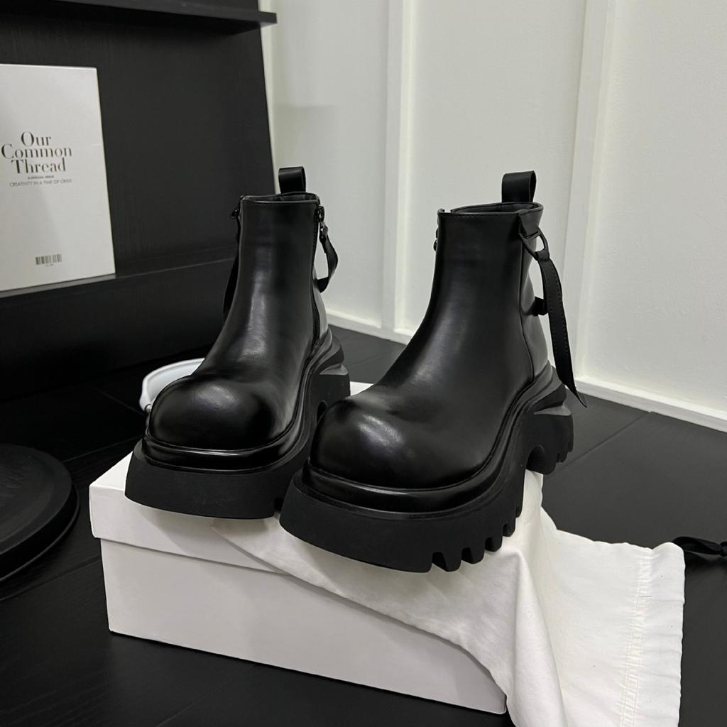 Sheepskin Version~ Thick-soled Heightening Martin Boots Women's 2025 Autumn New Short Tube Thin Small Locomotive Boots Single Boots