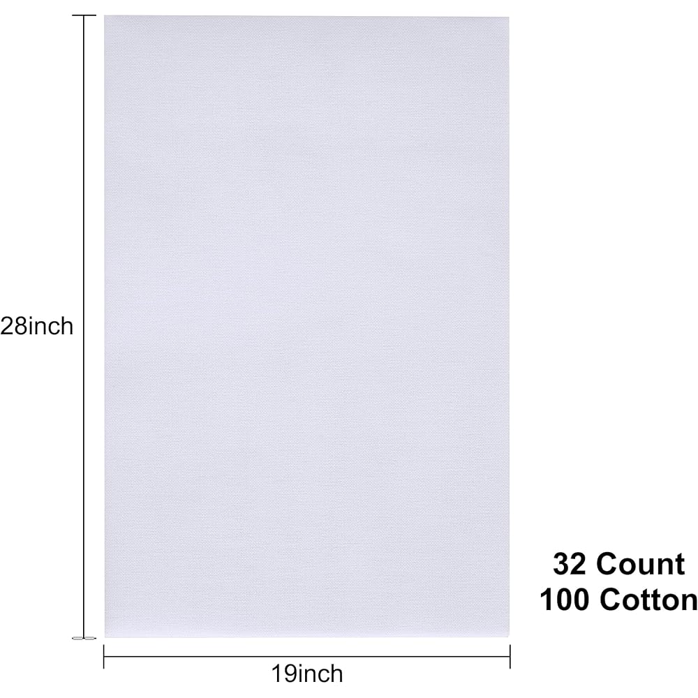 Aida Cloth 32 Count Cross Stitch Fabric 19x28 Inches White