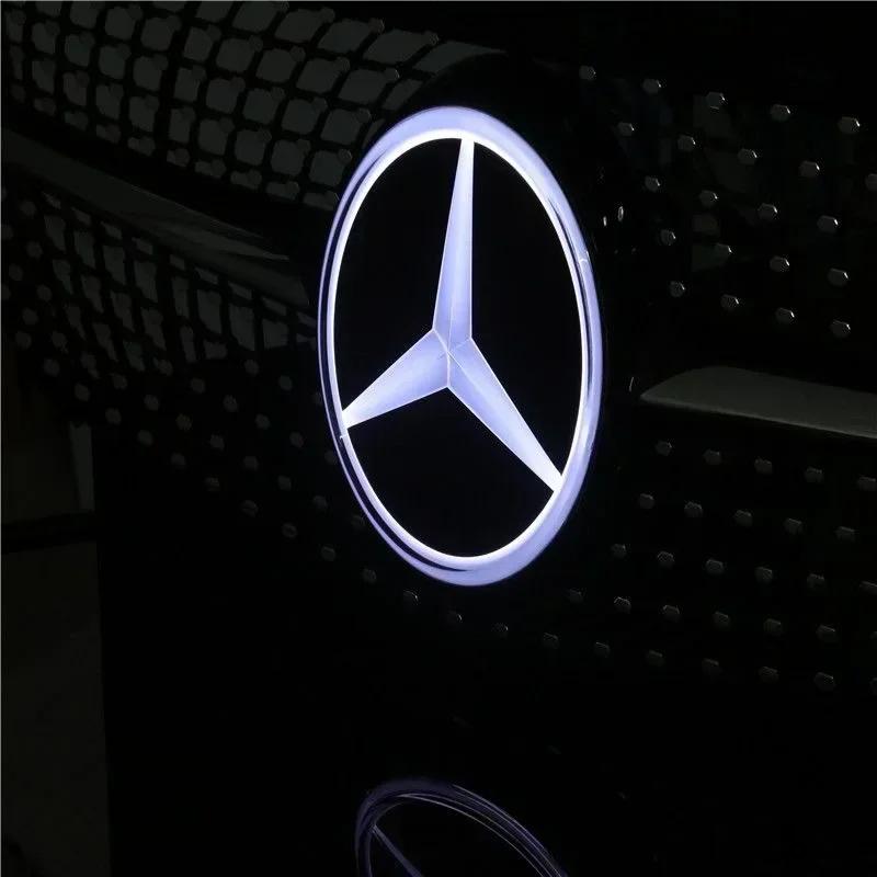 AABGZ1 Car Front Grill Logo Light 3D LED Badge For Mercedes Benz W447 V-class VITO Emblem Luminous Decorative Light1