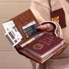 Women Passport Wallet Travel Document Organizer Long Clutch Wallet PU Leather Passport Holder Card Holder Ticket Cash Organizer RFID Blocking Purse