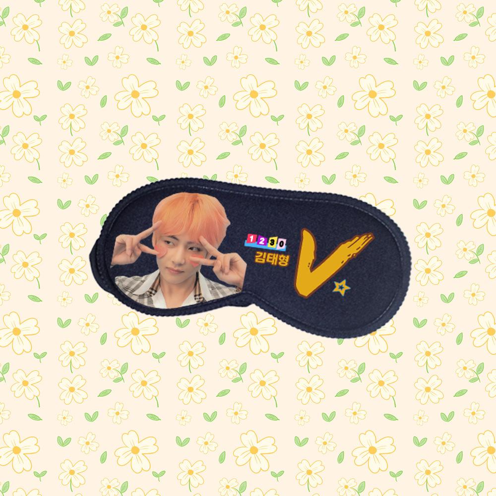 BTS Mitgliederfoto Schlaf-Augenmaske, Bangtan Boys Aufdruck Verdunkelungs-Augenbinde, Kpop ARMY Fans Reise- & Ruhe-Accessoire