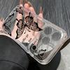 Black Butterfly Printed TPU Phone Case For iPhone 17 16 Pro 15 14 13 12 Pro Max 11 Shockproof Transparent Soft Silicone Cover