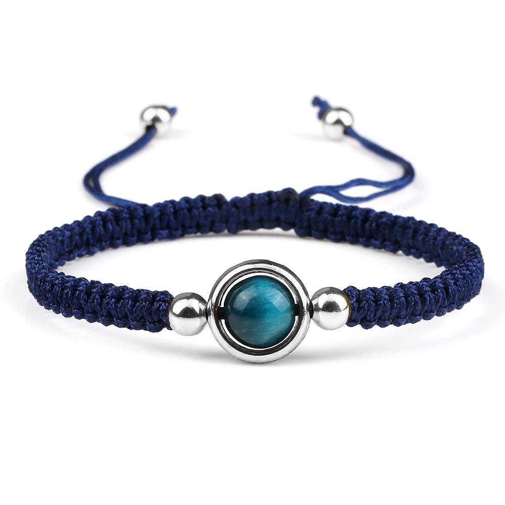 Handmade European-American Year of the Tiger Blue Sapphire Red String Bracelet - Stylish Couple's Gift
