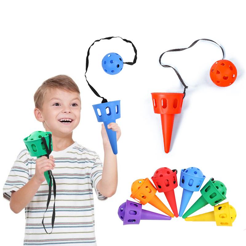 Conjunto de Jogo Sensorial de Lançar e Pegar Não Tóxico Brinquedo para Exterior Conjunto de Pegar Treinamento de Coordenação Olho-Mão Infantil