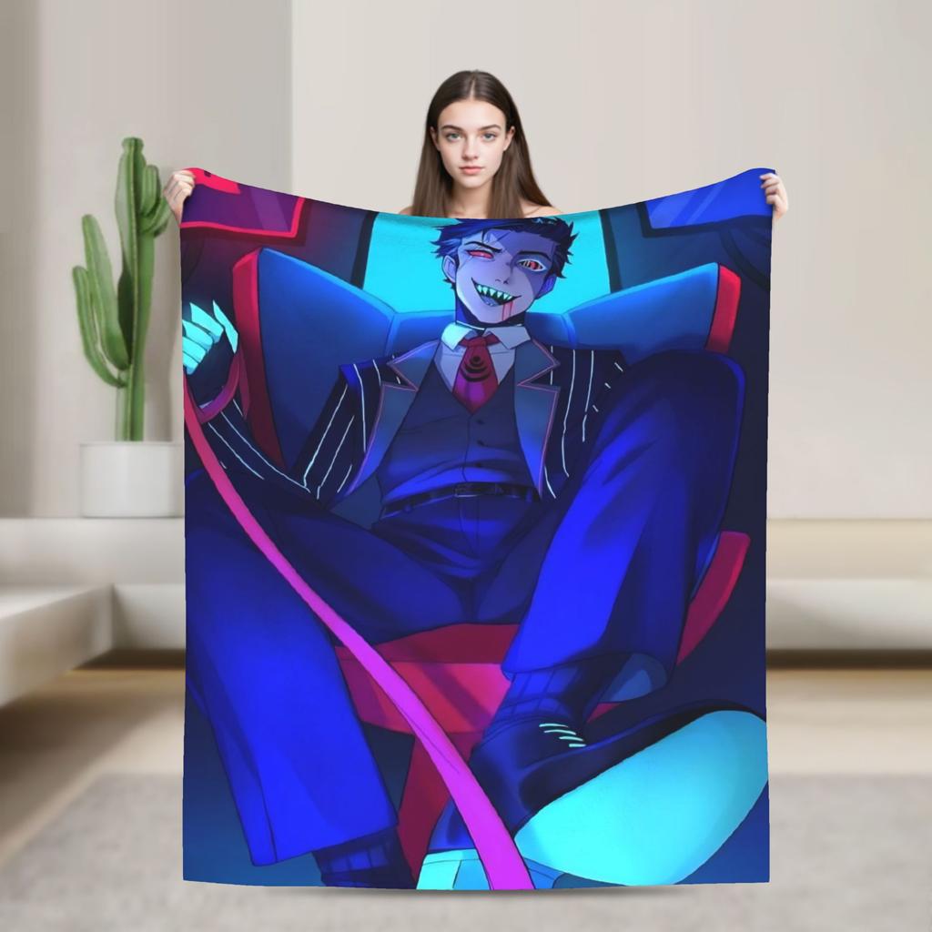 Hazbins Hotels Cartoon Blanket Fleece Textile Decor Breathable Ultra-Soft Throw Blanket for Home Travel Bedspreads
