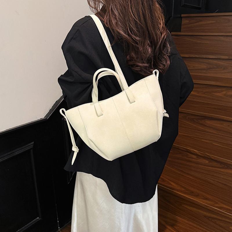 New Womens PU Leather Shoulder Bags Retro Tote Bag Autumn Winter Suede Large Capacity Shoulder Bag Versatile Commuting Bag