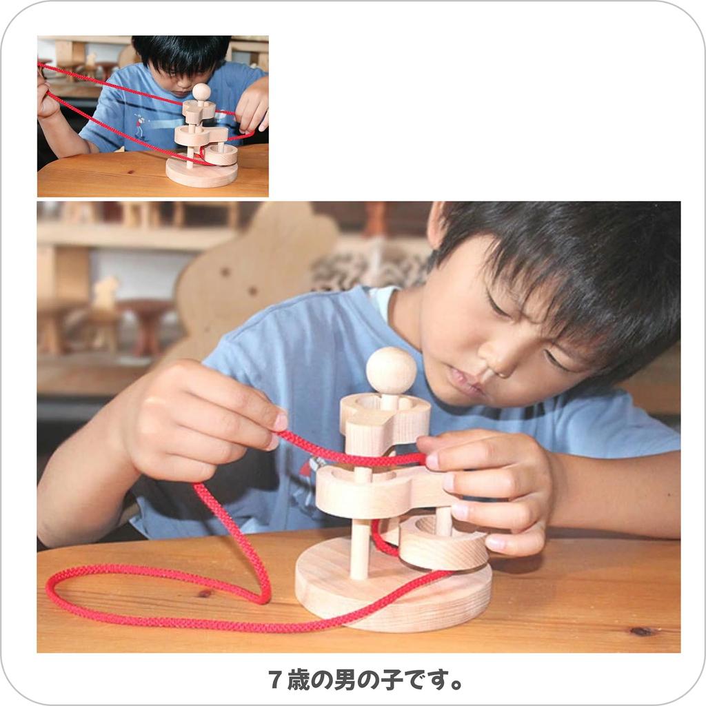 3D Wooden Brain Training Puzzle Brain Activation Japan Good Toy Award Educational String Brain Ages and Made In Japan (3 Tiers) - Toy, Winner, Toy,