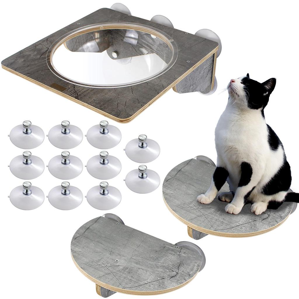POOKIE Cat Window Hammock Skeleton Window Bed Mini Step Cat Tower Suction Cup Installation of [Set 3]