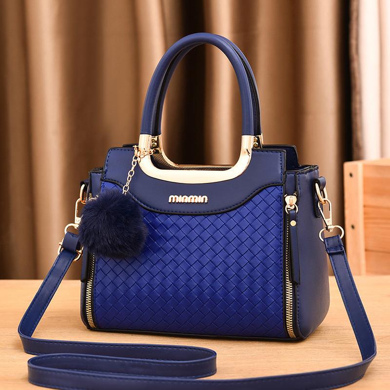 Stylish Medium Sized Womens Woven Handbag In Black Red Blue Beige Gray Yellow For Everyday Use
