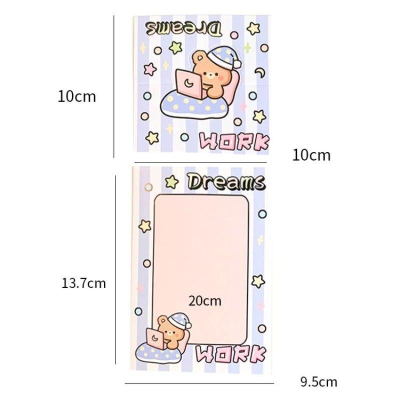 5 Set Korean Cute Animal Party Card Head Card Back Opp Bag  Star 3 Inch Photo Card DIY Packing Material Kawaii Gift Packaging