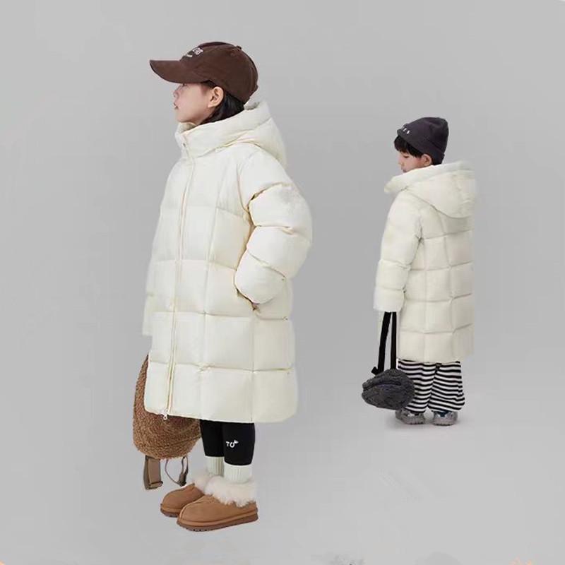 Winter 2025 Kinder Verdickte Baumwolljacke - Warmer Daunenmantel, Koreanischer Stil Lange Mode für Jungen und Mädchen