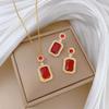 Full of Zirconium Exquisite Wind Copper Micro-inlaid Earrings Necklace Set Combination