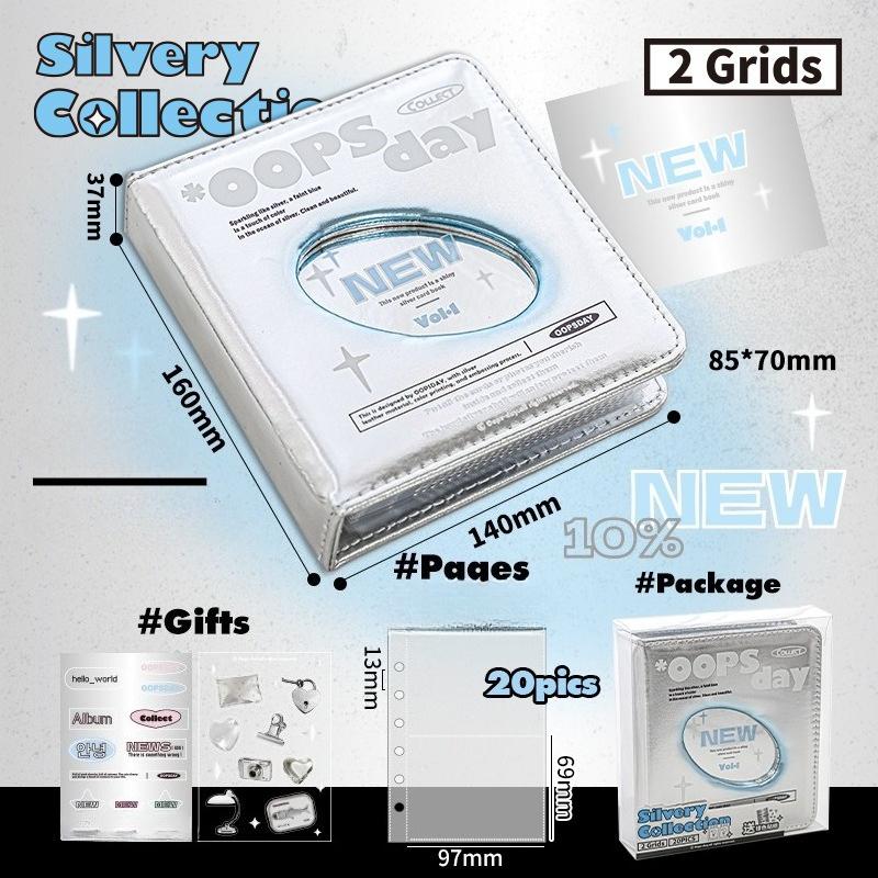 OOPSDAY Rest Day Silvery Series Card Album ins Silver Hollow Small Card Storage Album Polaroid Album