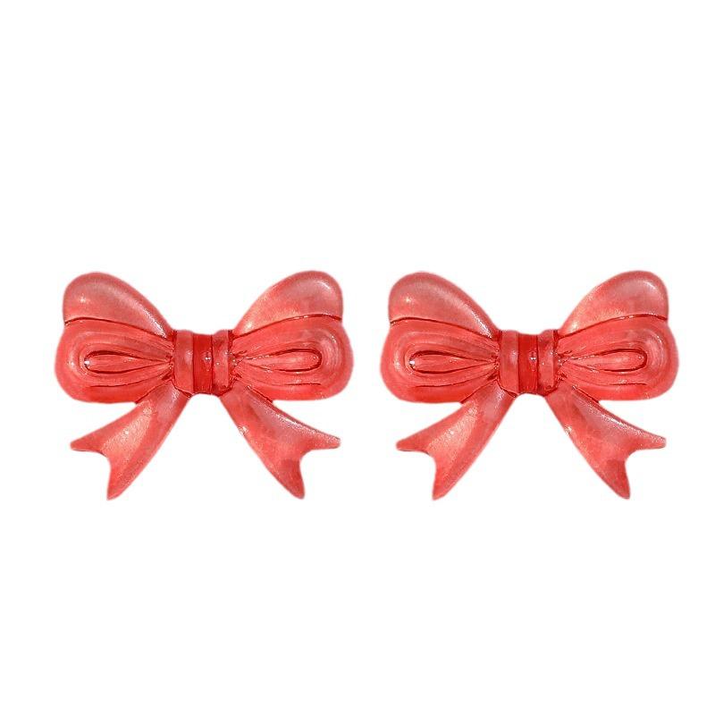 Transparent Acrylic Colored Ribbon Bow Beads for DIY Jewelry Making