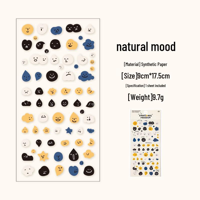 Yuxian Emotional Expression Sticker Pack - Cute & Fun DIY Journal Decor