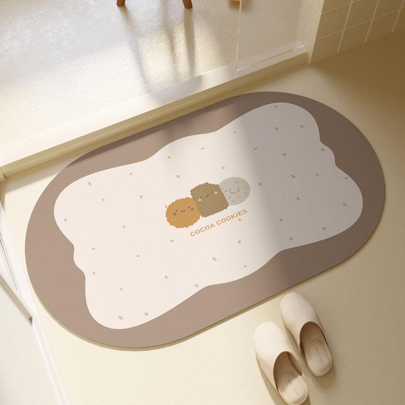 Simple Bathroom Diatom Mud Foot Mat Bathroom Door Mat Toilet Non-Slip Mat Toilet Absorbent Floor Mat
