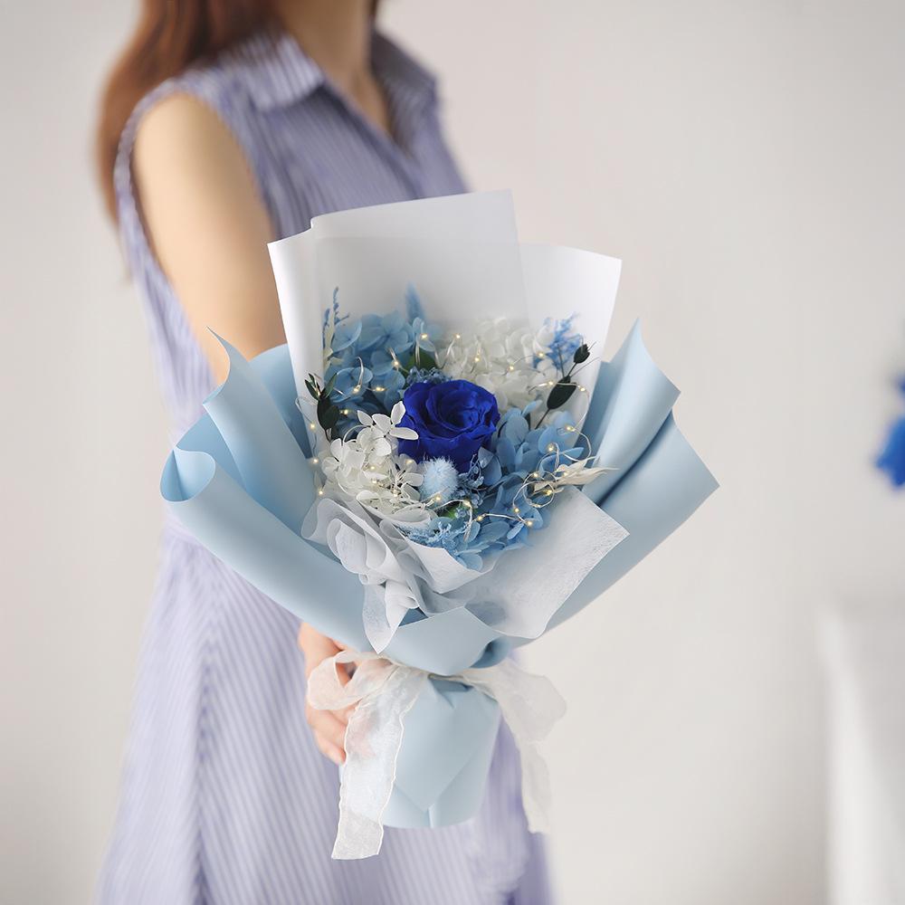 Eternal High-End Rose Bouquet with Real Fresh Flowers