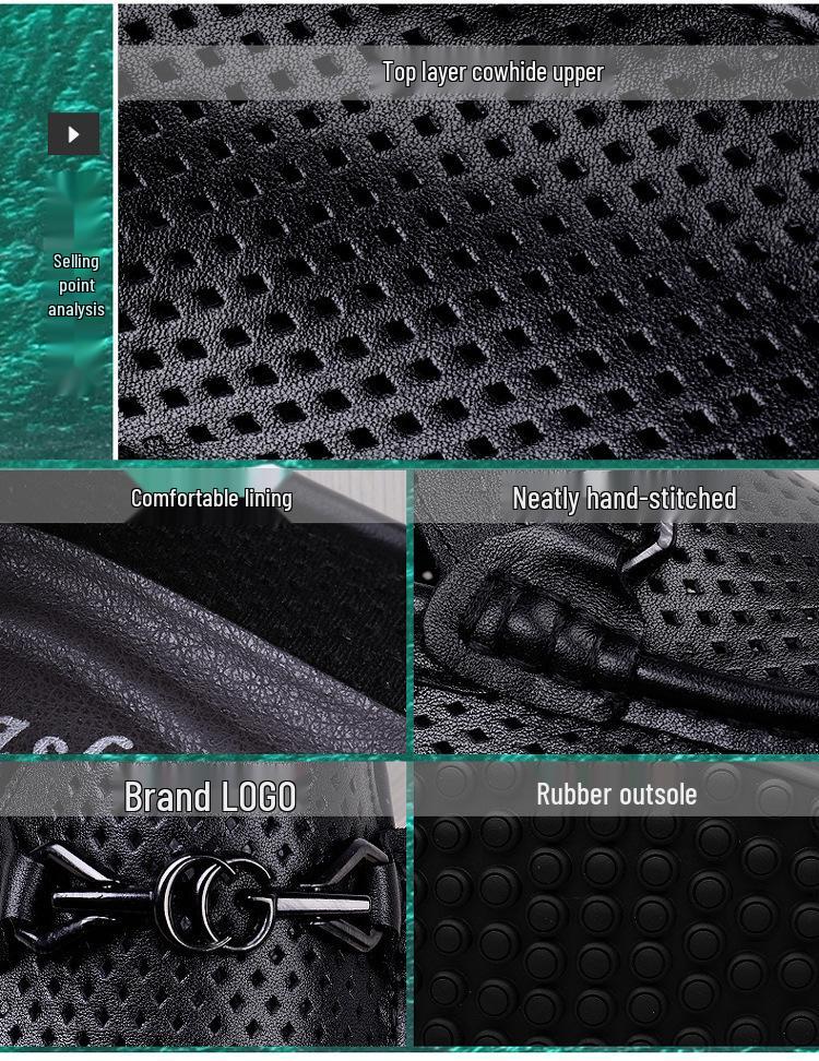 Herren Sommerschuhe aus atmungsaktivem Echtleder - Loafer mit weicher Sohle zum Hineinschlüpfen - Fahrerschuhe