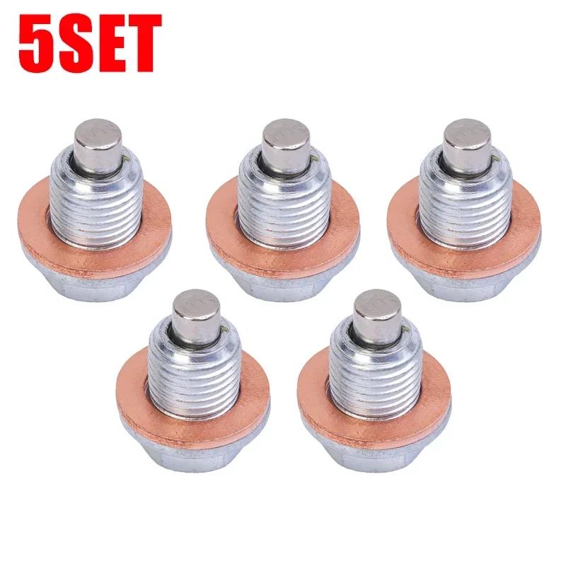 M12*1.25 Car Engine Steel Magnetic Oil Drain Plug Screw Gasket Set Auto Accessories for Most Infiniti Exus Nissan Scion Toyota