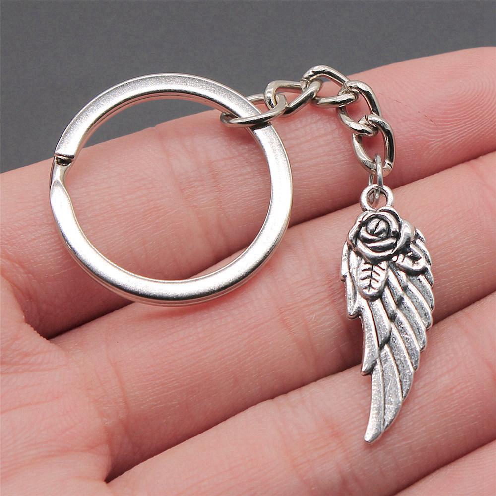 Angel Wings Feathers Heavenly Keychain for Girls Hot Sale Streetwear Bridesmaid Gift Retro Phone Charm