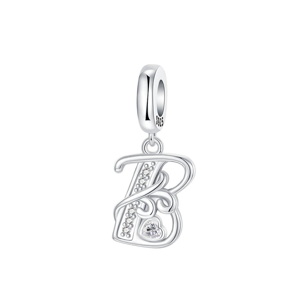Originale DIY A-Z Alphabet Anhänger Perle Kupfer Eingelegter Zirkon Liebesbriefe Dangle Schmuck Geschenk Passend für Armreif
