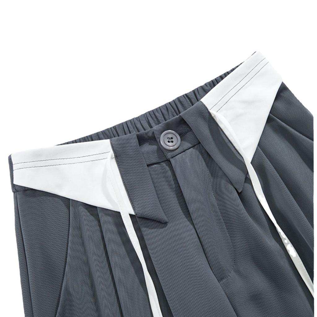 Svarta kostymbyxor för kvinnor Draperade Vår och Höst Sommar Lösa Smala Raka Vardagsbyxor Smal Version Flipbyxor för Kvinnor