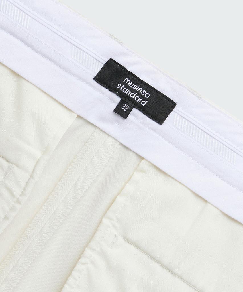 MUSINSA STANDARD Wide Hidden Banding Slacks [Cream]