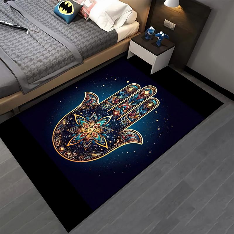 "Decorative Carpet with Colorful Mandala Hand Design and Starry Theme" Suitable for Use As an Anti-slip for Living Room Bedroom Sofas