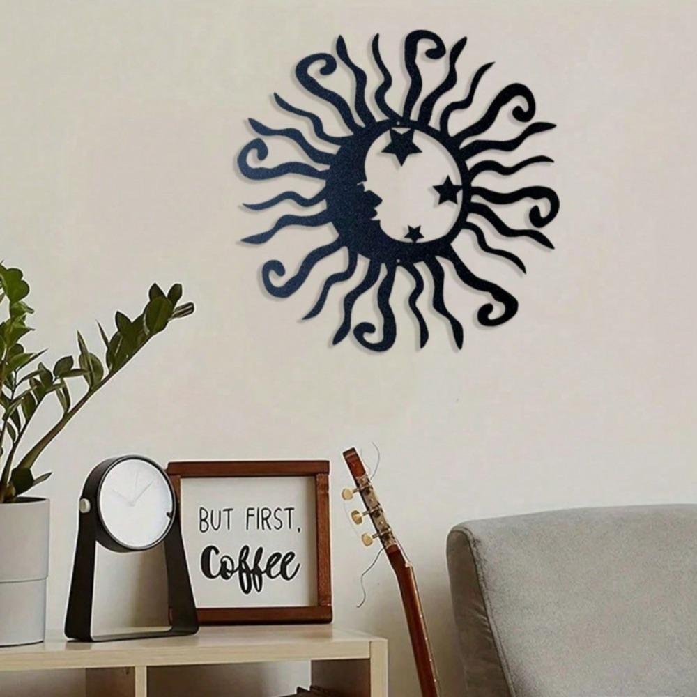 Bohemian Sun Moon Steel Wall Art Weather Resistant Indoor Outdoor Decor