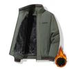 Men's Winter Warm Jackets With Fleece Lined Casual Lightweight Windproof Coat With Pockets Stand Collar Work Jacket for Men Thick Thermal Cargo Jacket