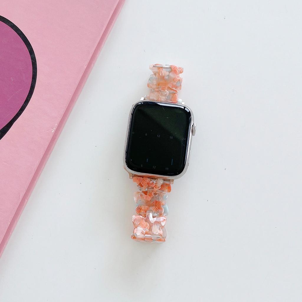 Apple Watch Band için Kelebek Reçine Kayış 7 44 40mm 42mm 38mm 41 45mm Şeffaf Döngü Kordonlu Saat IWatch 7 6 Se Serisi 5 4 3