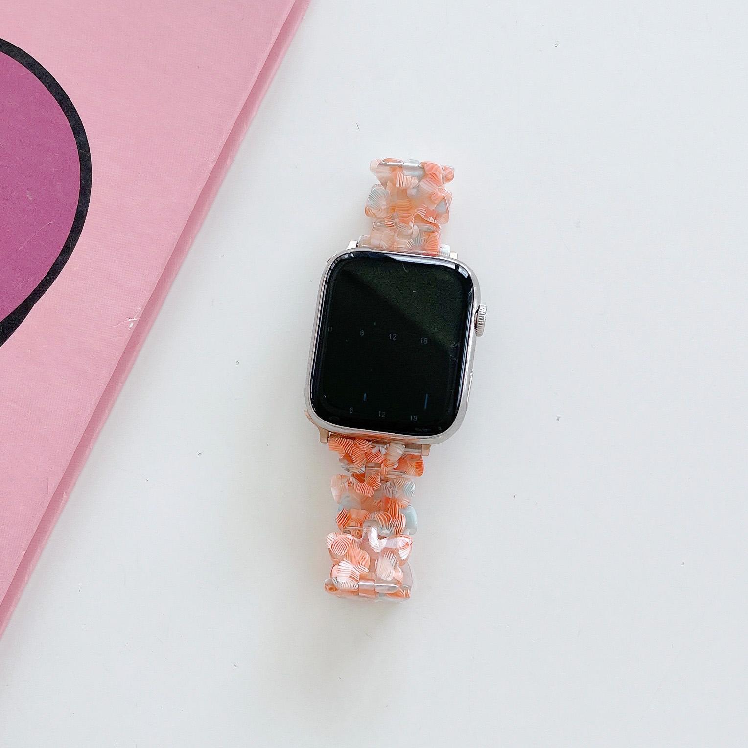 

Ремінець із смолою метелик для ремінця Apple Watch 7 44 40 мм 42 мм 38 мм 41 45 мм ремінець із прозорою петлею для IWatch 7 6 Se Series 5 4 3 42 44 45 49mm