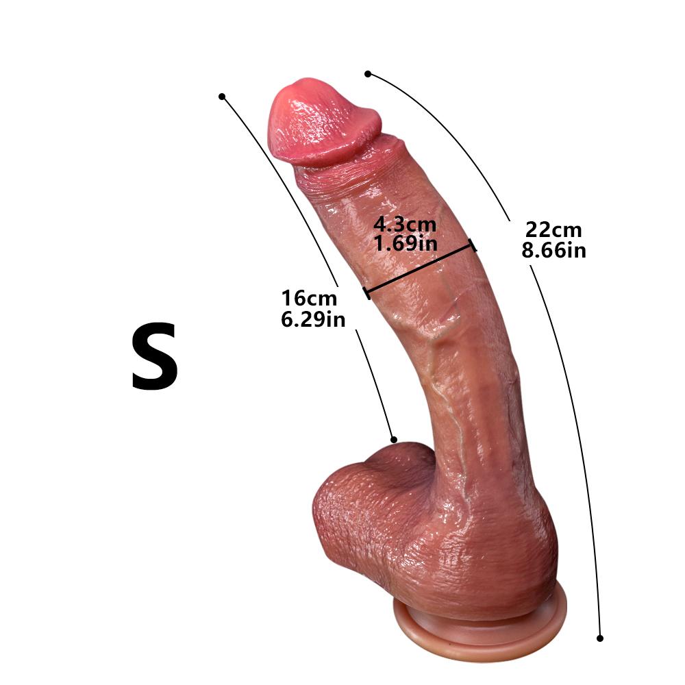 Dildo-XXL 33cm Realistic Soft Liquid Silicone Dildo with Veins,5 Sizes Super Huge Thick Phallus for Women&Men,Strong Suction Cup,Flexible G-Spot Toy