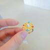 Antique Style Charming Enamel Ring With Royal Flower Design Perfect For 2024 Spring