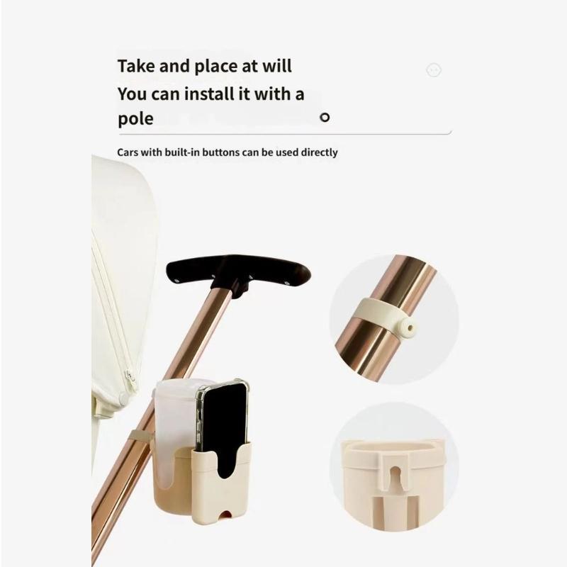 Universal Stroller Cup Holder And Phone Mount For Baby Carriages With Anti Slip Clamp Fit Most Round And Flat Tubes