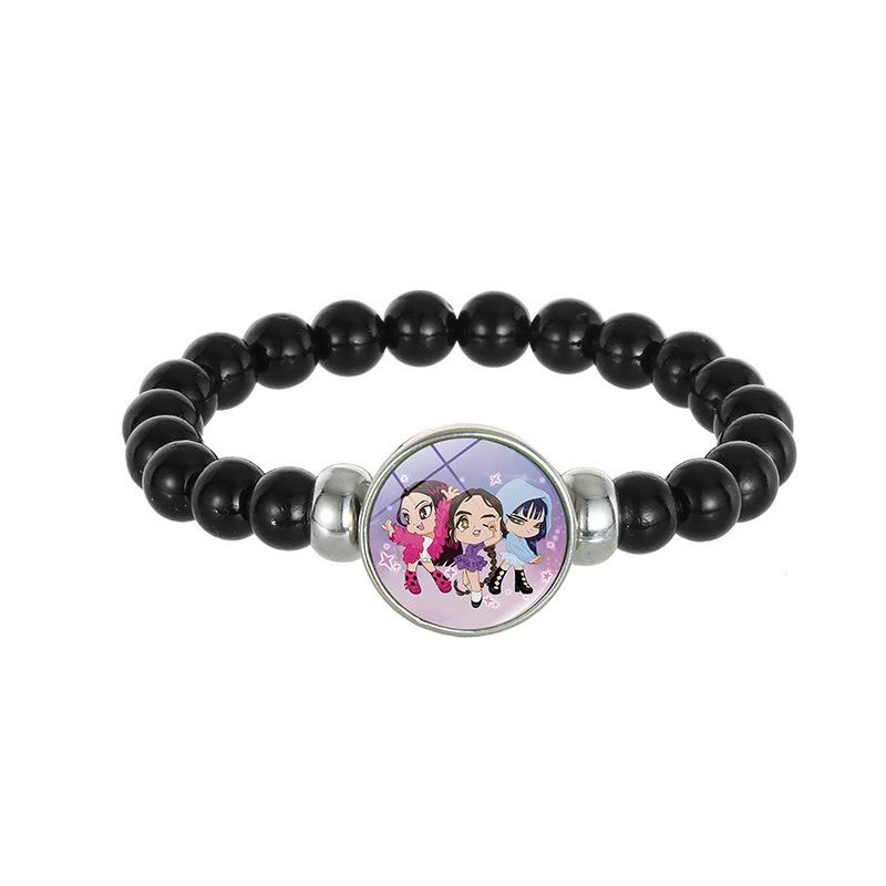 Demon Hunters Saja Boy Beaded Bracelet, Lumi Zoe Mira Black Bead Jewelry