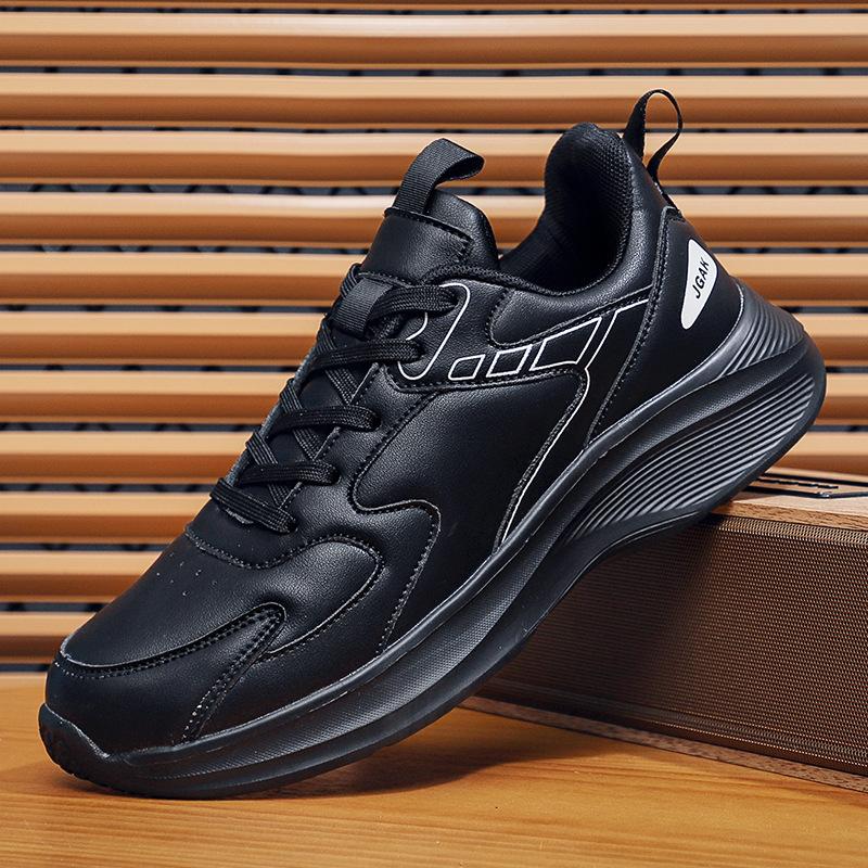 Large size men's shoes new leather surface light wear-resistant sports shoes extra large size breathable soft sole running shoes