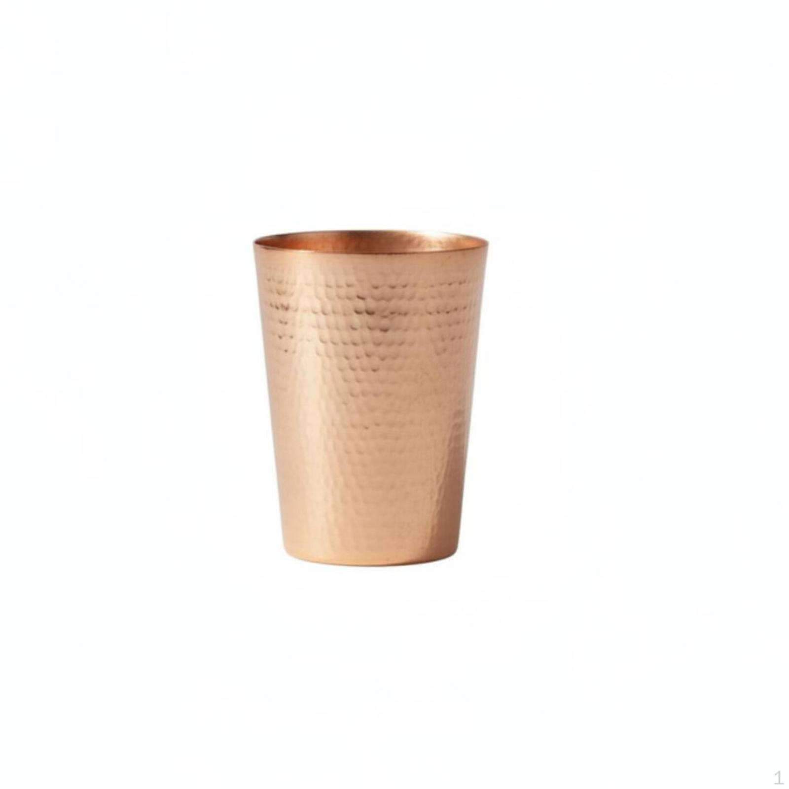 Copper Cup with Hammered Exterior Handmade Water Handcrafted Tumbler for Tea Lovers,