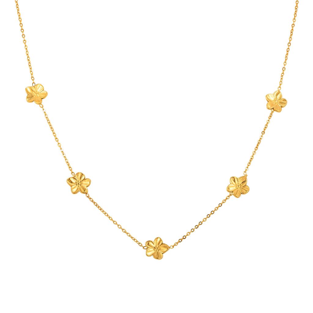 Vnox Multiple Styles Stainless Steel Necklace For Women, Heart Flower Star 18K Gold Plated Choker Accessories Charms Jewelry