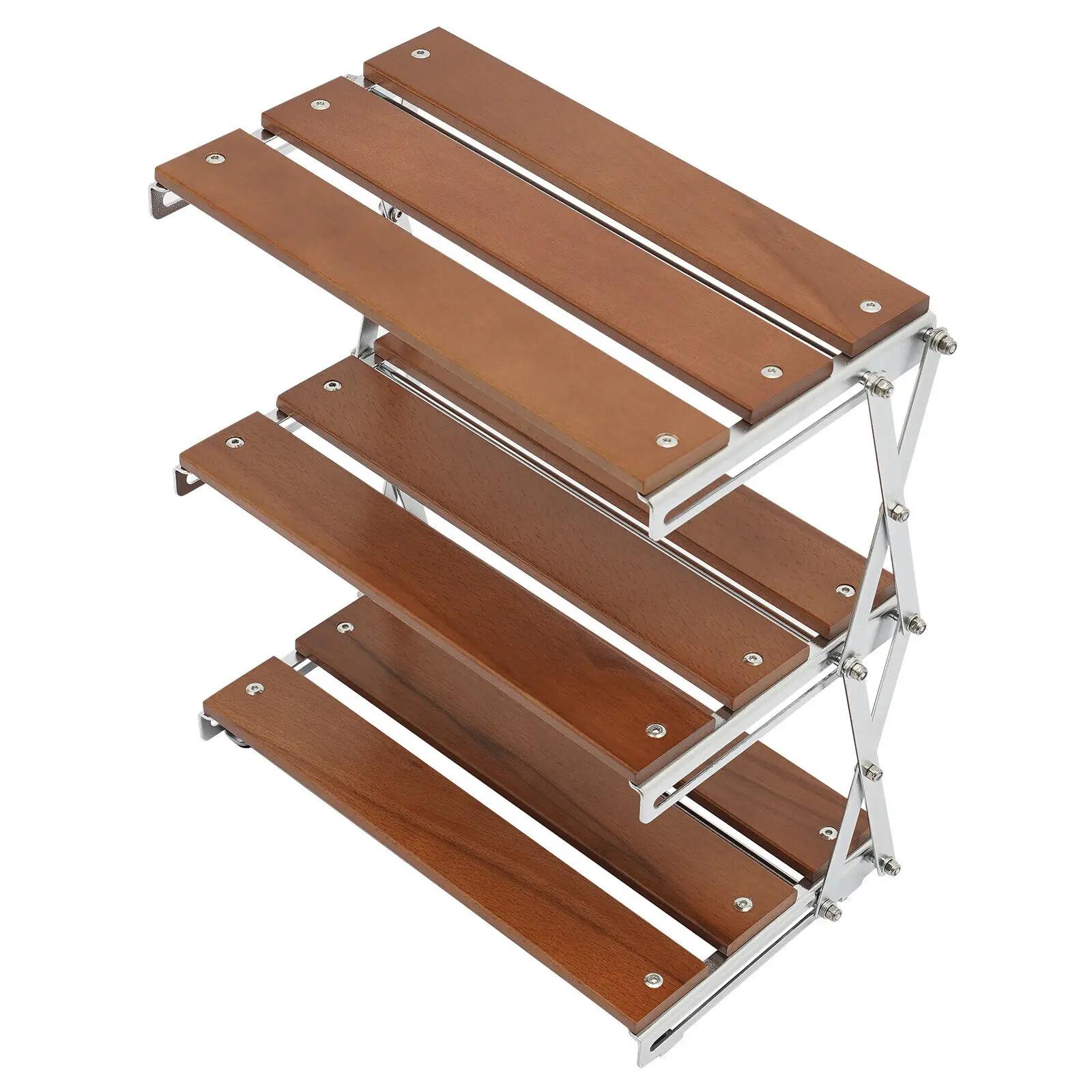 

Походный кухонный стол Шкаф для пикника Складная стойка для хранения кухонной утвари Портативный M&3-tier