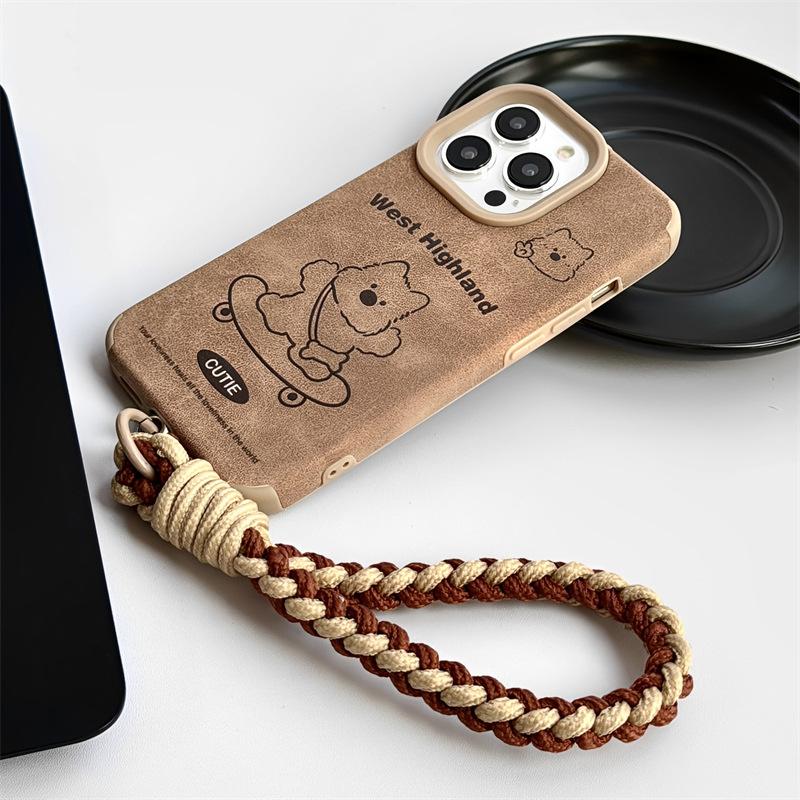 

Cute and Fun Skateboard Bear for IPhone14 for Apple 15 Mobile Phone Case 16promaxz Brown Leather Pattern 13 For Apple XS